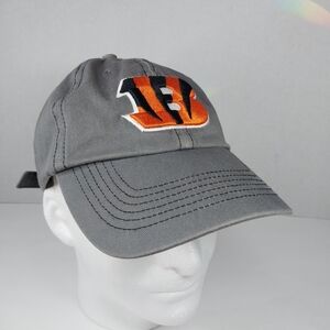 Cincinnati Bengals Adult NFL Team Apparel One Size Adjustable Grey Canvas Cap